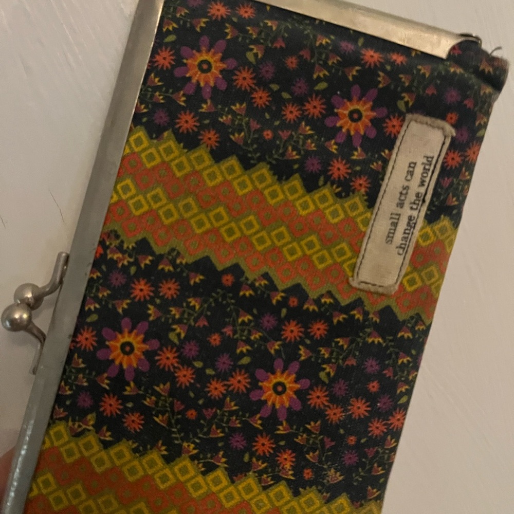 NATURAL LIFE Floral Wallet - Black, Yellow, Orange, Purple